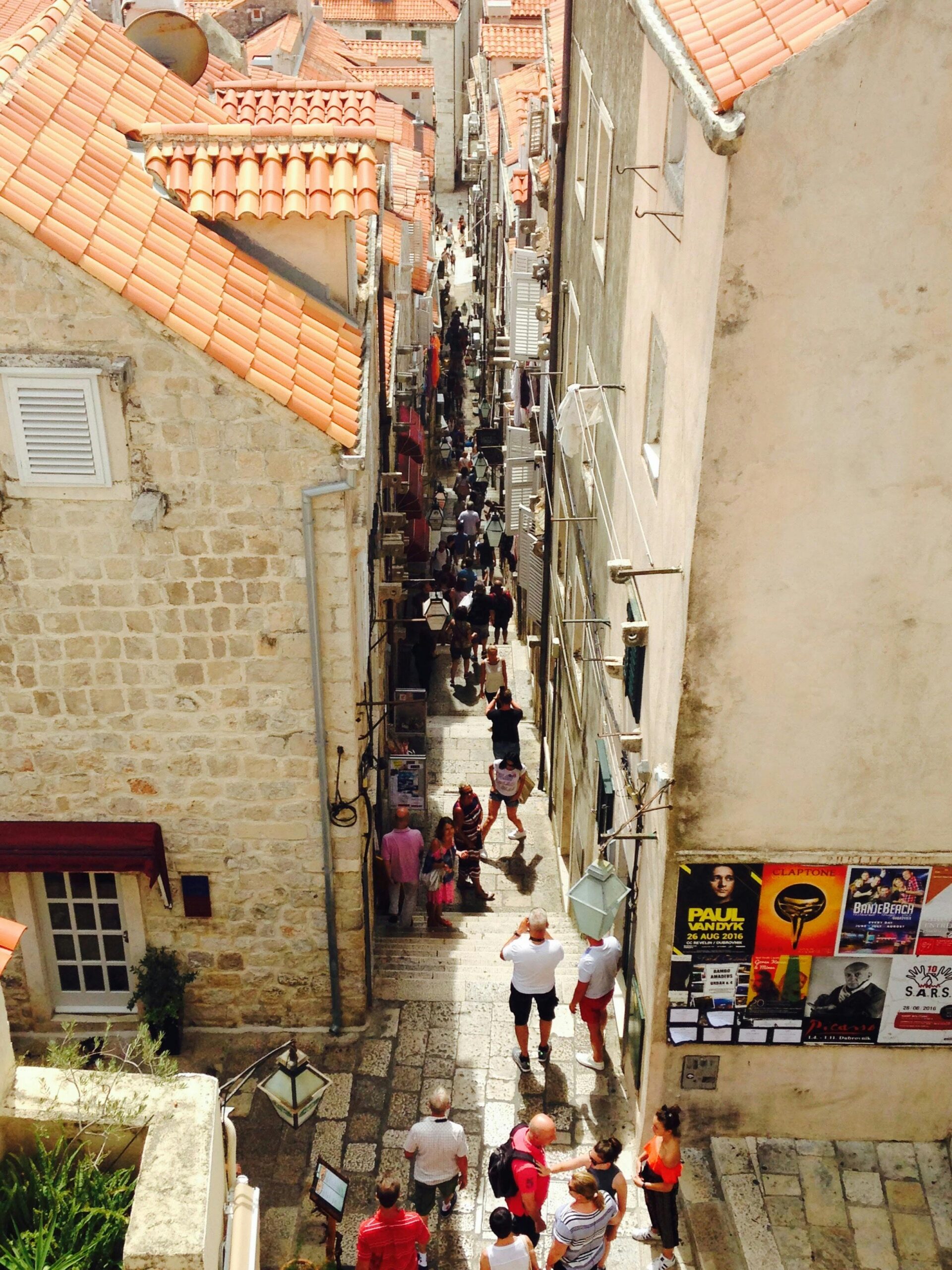 Narrow street in Dubrovnik Old Town Croatia