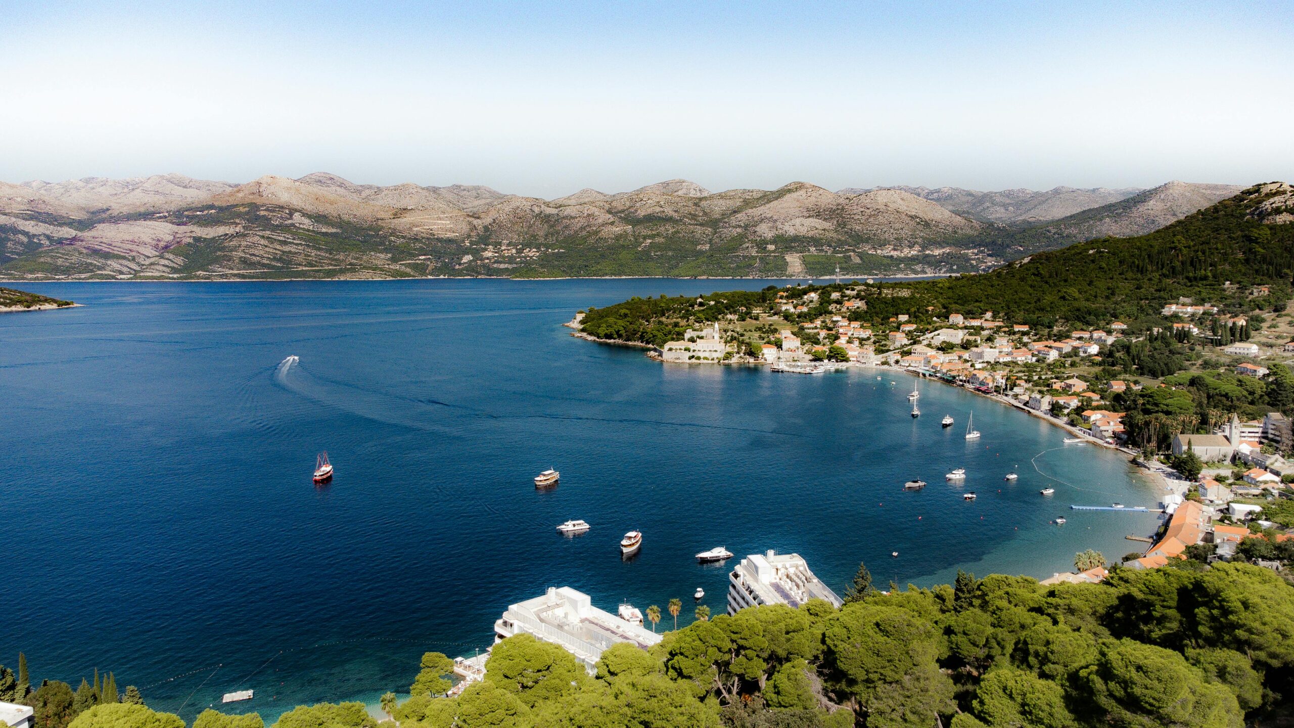 Aerial view of Lopud Island Croatia - Elaphiti Islands Dubrovnik